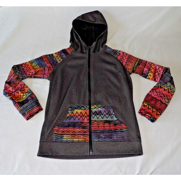 Burton Durable Goods Girls Large 12/14 Zip Hoodie Aztec Southwest Tribal - Picture 1 of 8